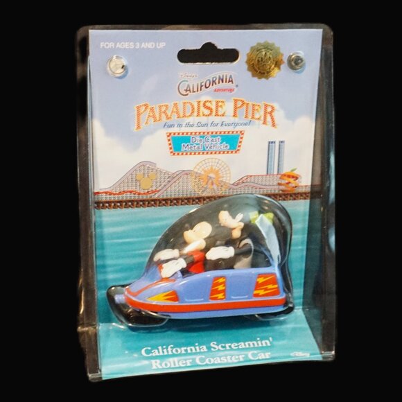 Disney Paradise Pier Die Cast Medal Vehicle California Screaming Coaster